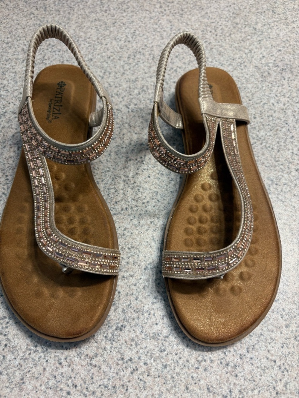 Patrizia Rose Gold Embellished Slingback Sandals